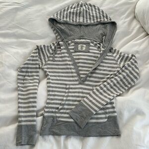 Casual cute grey and white stripe hoody